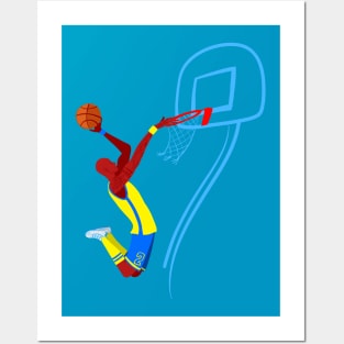 basketball player in the big jump Posters and Art